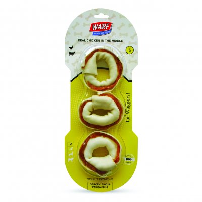 Donut Rawhide Bone With Chicken in The Middle S - 8 Cm